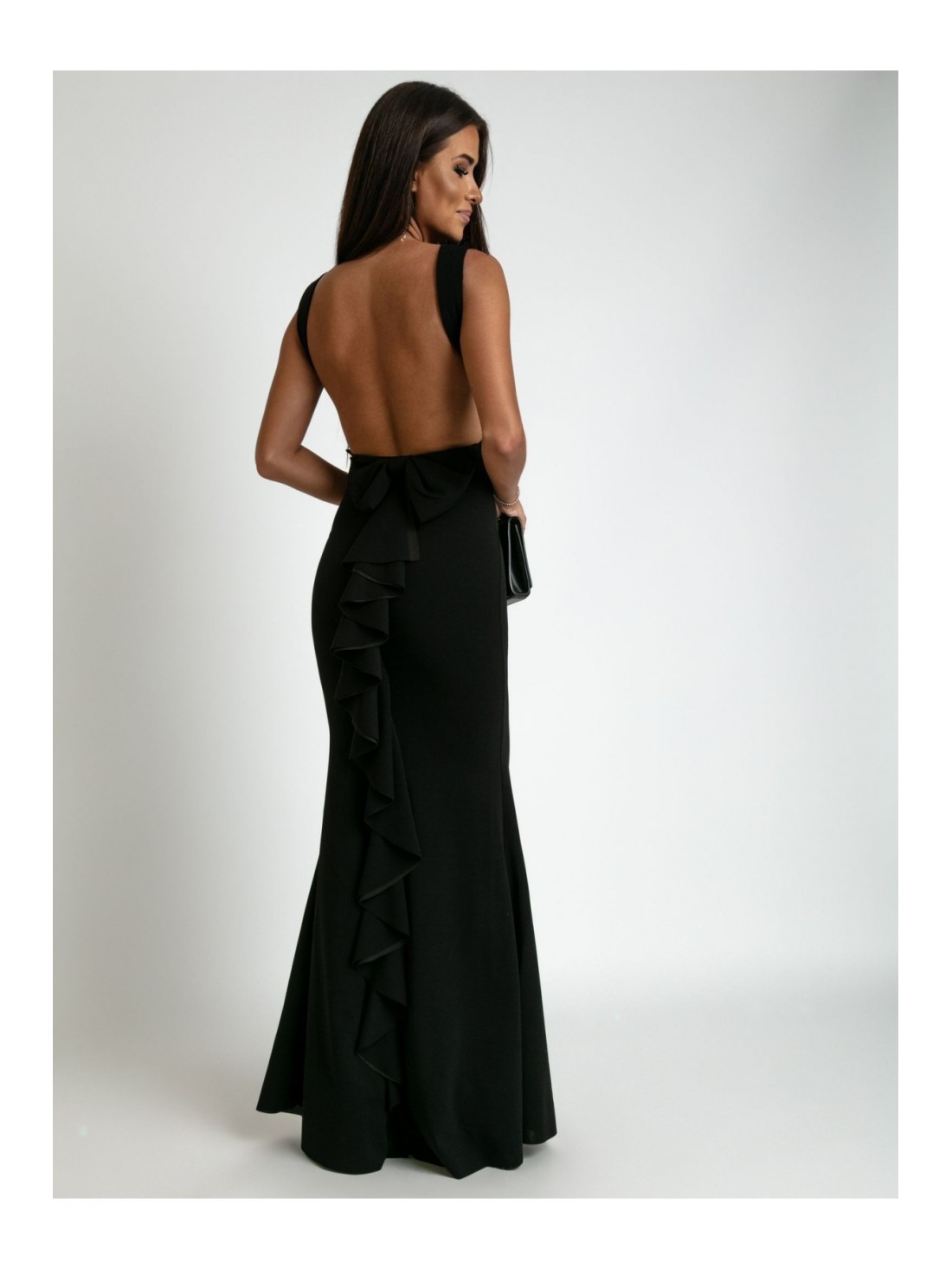 Black mermaid maxi dress AZR010173